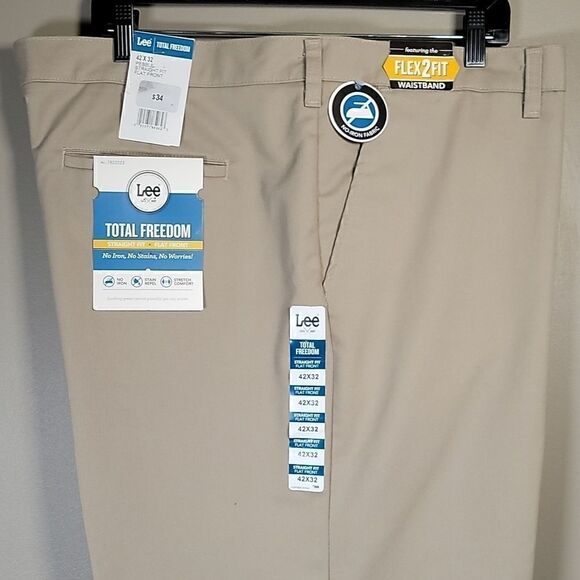 Lee Total Freedom Straight Fit Casual Pants 42x32 - Picture 6 of 10